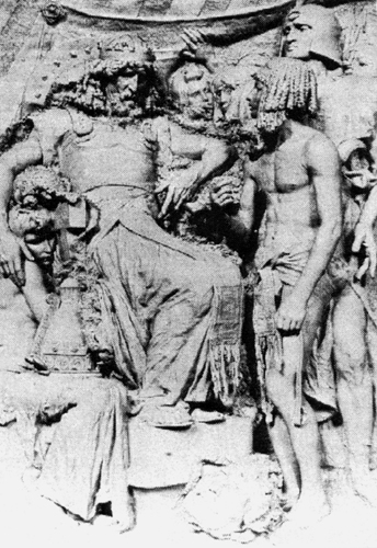 Paul Roussel : "Saül et David vainqueur de Goliath" bas relief, 1er prix de Rome en 1895
